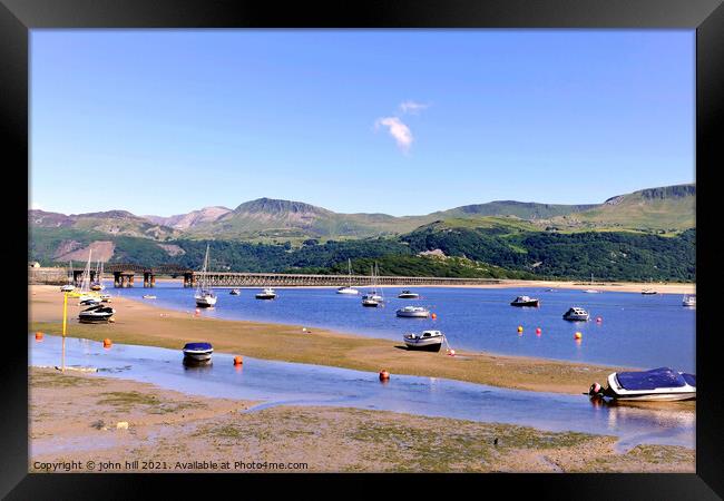 Barmouth low tide Wales. Framed Print by john hill