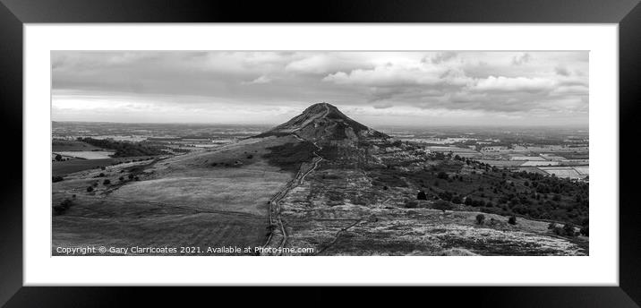 Roseberry Topping Pano Framed Mounted Print by Gary Clarricoates