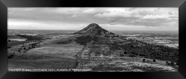 Roseberry Topping Pano Framed Print by Gary Clarricoates