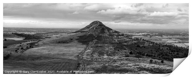 Roseberry Topping Pano Print by Gary Clarricoates
