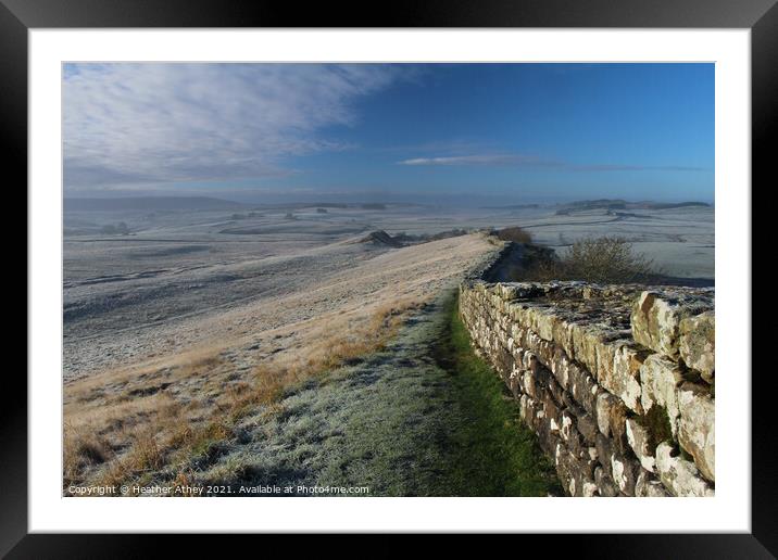 Frosty morning, Hadrian's Wall Framed Mounted Print by Heather Athey