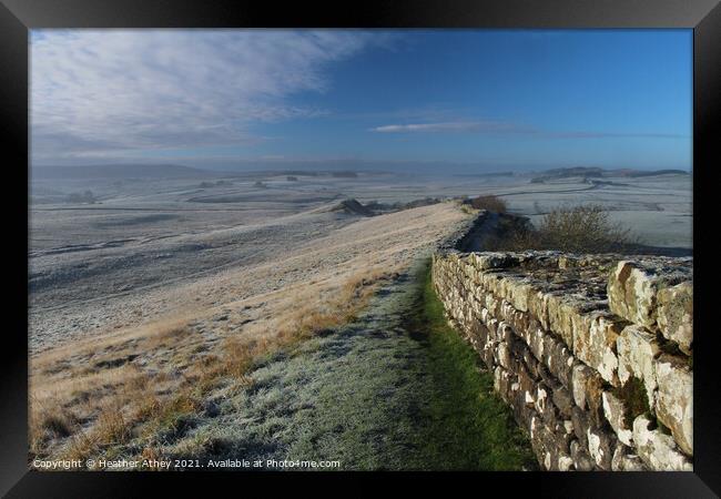 Frosty morning, Hadrian's Wall Framed Print by Heather Athey