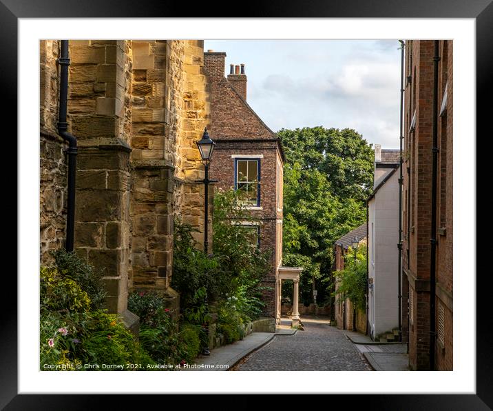 Beautiful Street in Durham, UK Framed Mounted Print by Chris Dorney