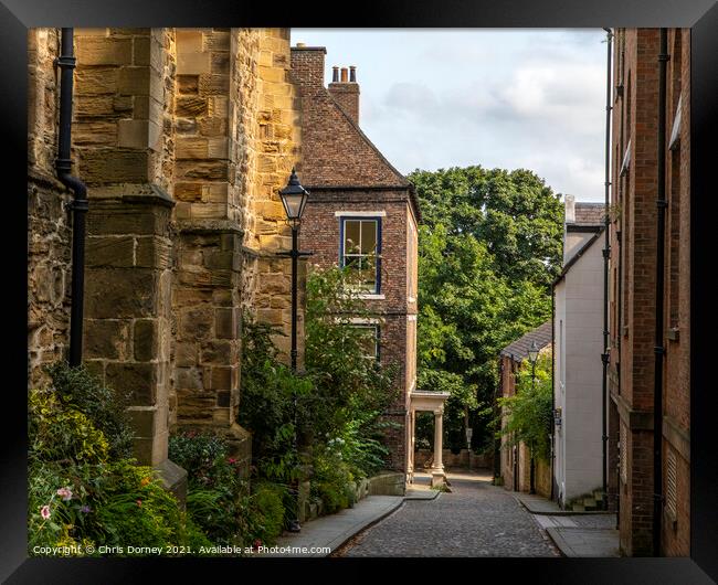 Beautiful Street in Durham, UK Framed Print by Chris Dorney