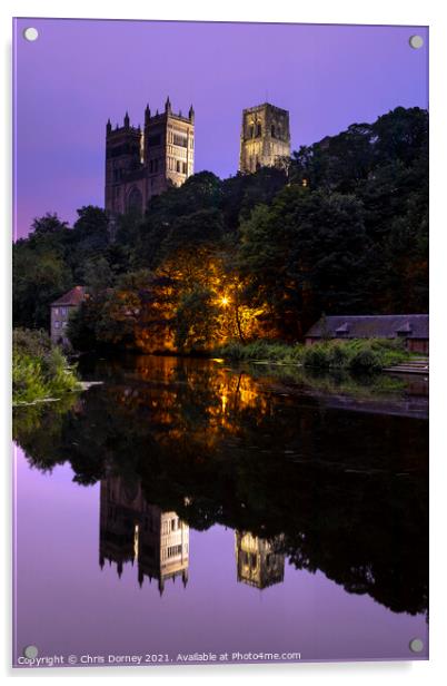 Durham Cathedral at Night, in the City of Durham, UK Acrylic by Chris Dorney