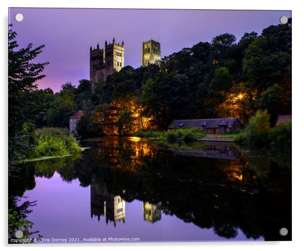Durham Cathedral at Night, in the City of Durham, UK Acrylic by Chris Dorney