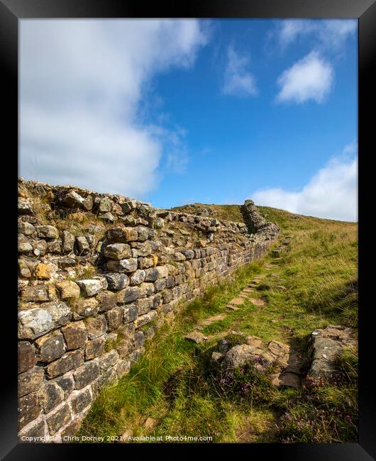 Hadrians Wall in Northumberland, UK Framed Print by Chris Dorney