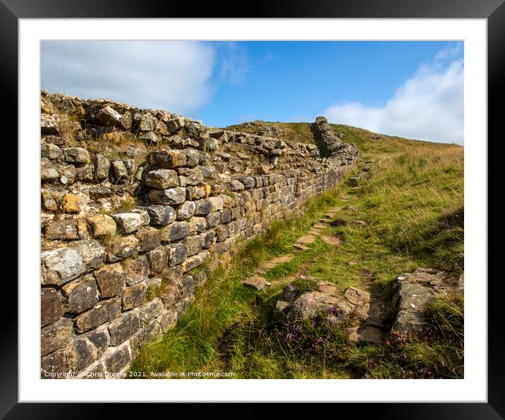 Hadrians Wall in Northumberland, UK Framed Mounted Print by Chris Dorney