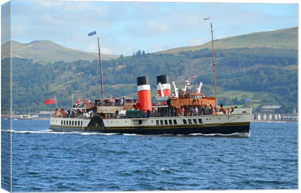 Paddle steamer Waverley on a Clyde cruise Canvas Print by Allan Durward Photography