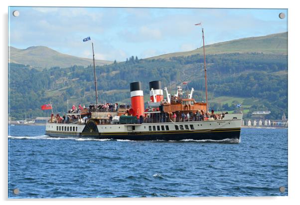 Paddle steamer Waverley on a Clyde cruise Acrylic by Allan Durward Photography