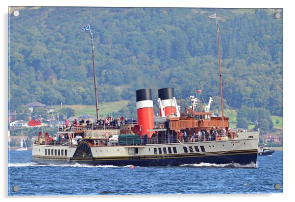 PS Waverley approaching Millport Acrylic by Allan Durward Photography