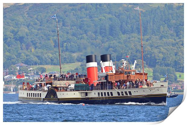 PS Waverley approaching Millport Print by Allan Durward Photography