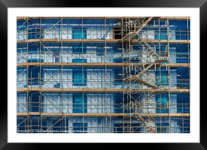 Abstract construction scaffolding Framed Mounted Print by Giles Rocholl