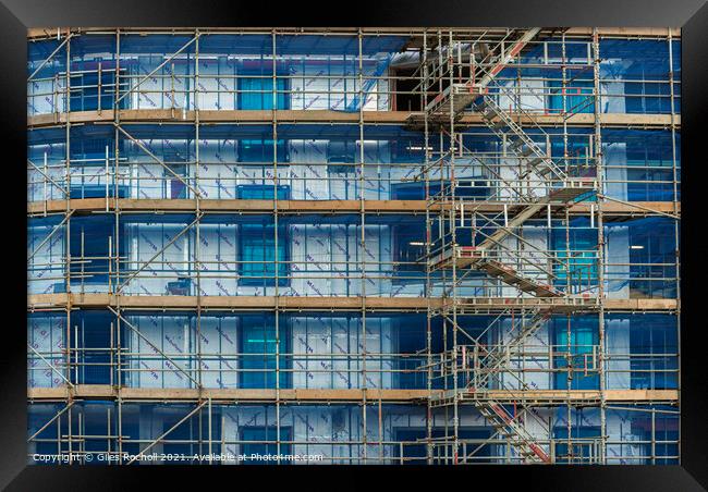 Abstract construction scaffolding Framed Print by Giles Rocholl