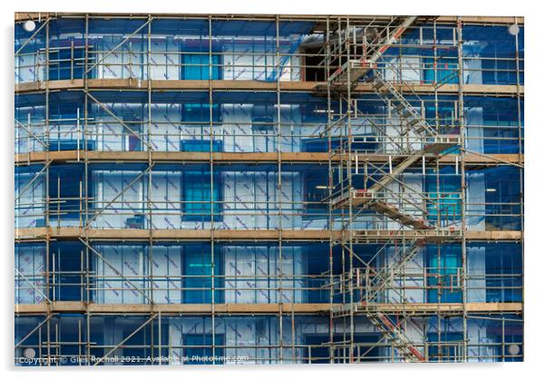 Abstract construction scaffolding Acrylic by Giles Rocholl