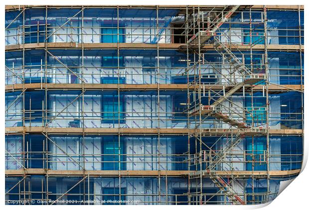 Abstract construction scaffolding Print by Giles Rocholl