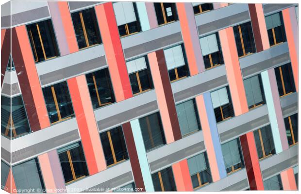 Abstract modern pattern building Canvas Print by Giles Rocholl