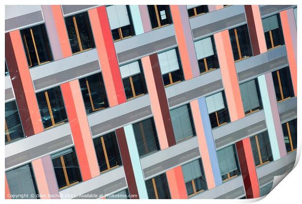 Abstract modern pattern building Print by Giles Rocholl