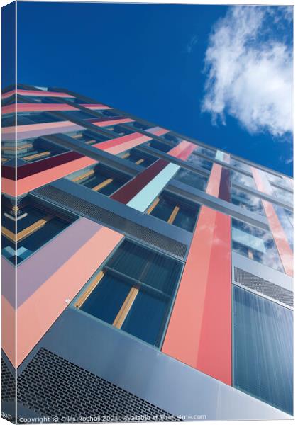 Abstract modern pattern building Canvas Print by Giles Rocholl