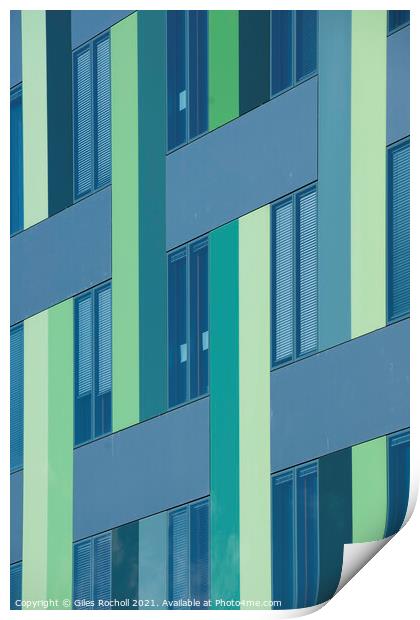 Abstract green modern pattern building Print by Giles Rocholl