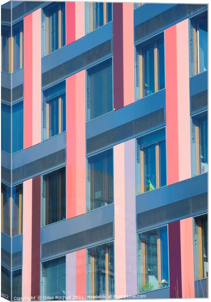 Abstract red modern pattern building Canvas Print by Giles Rocholl