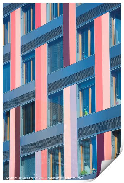 Abstract red modern pattern building Print by Giles Rocholl