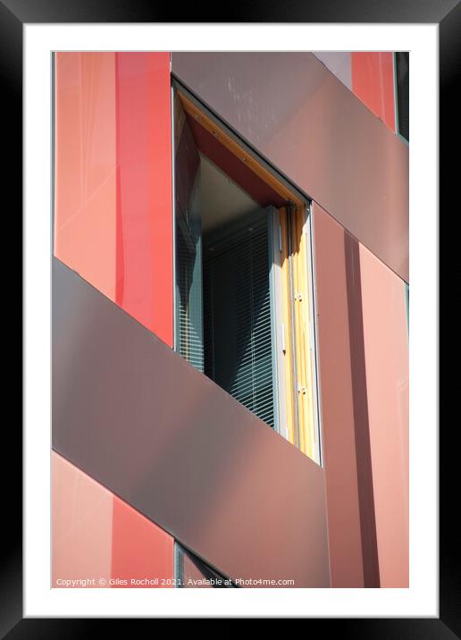 Abstract red pattern building Framed Mounted Print by Giles Rocholl