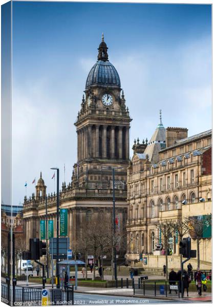 Leeds Town Hall Yorkshire Canvas Print by Giles Rocholl