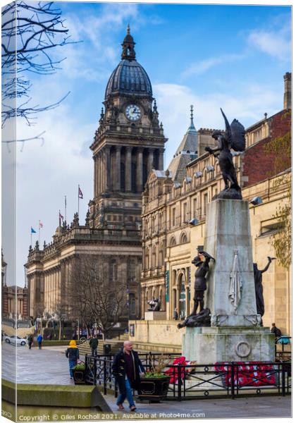 Leeds Town Hall Yorkshire Canvas Print by Giles Rocholl