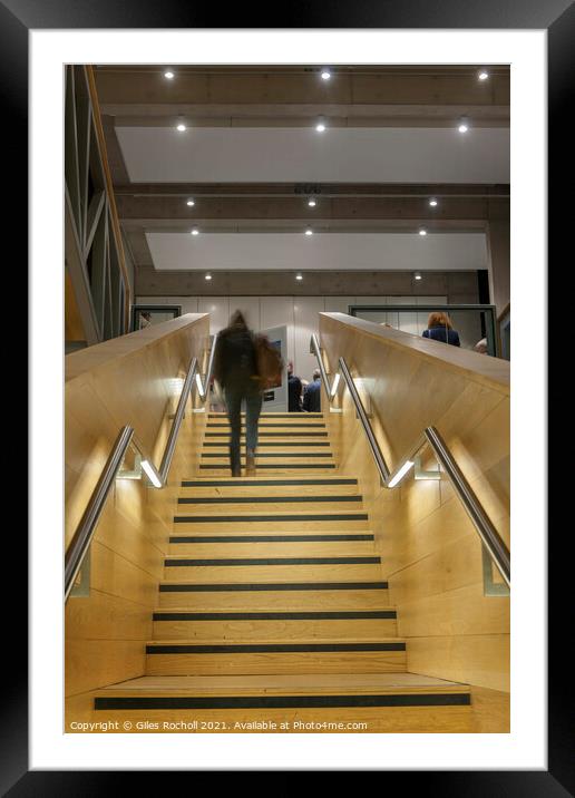 Stairs Interior building Manchester school of art Framed Mounted Print by Giles Rocholl