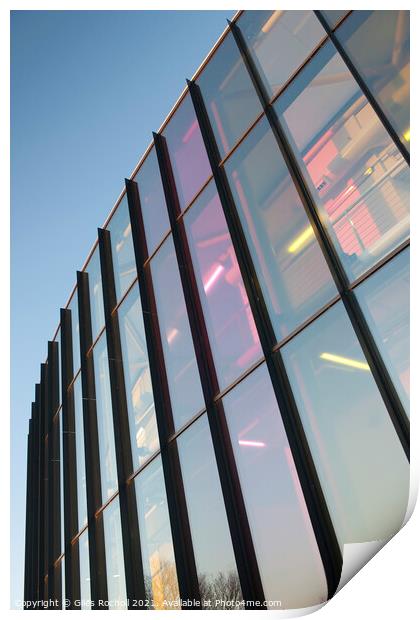 Abstract modern glass exterior Print by Giles Rocholl
