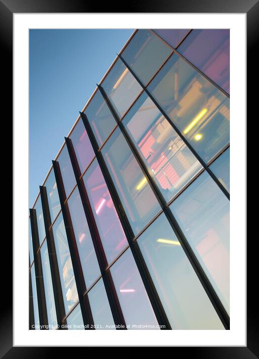 Abstract modern glass exterior Framed Mounted Print by Giles Rocholl