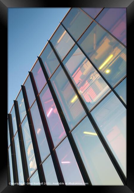 Abstract modern glass exterior Framed Print by Giles Rocholl