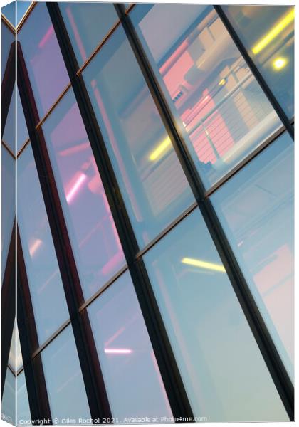 Abstract modern glass exterior Canvas Print by Giles Rocholl