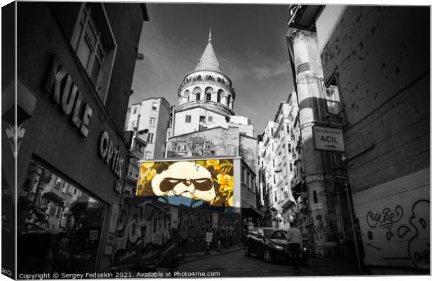 Galata Tower and street in Istanbul, Turkey. Canvas Print by Sergey Fedoskin