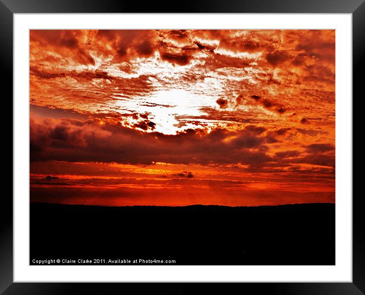 Firey Night Framed Mounted Print by Claire Clarke
