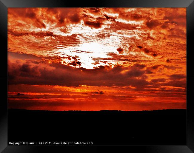 Firey Night Framed Print by Claire Clarke