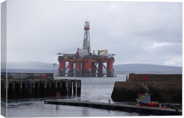 Oil Rig Construction Scotland Canvas Print by Jacqi Elmslie