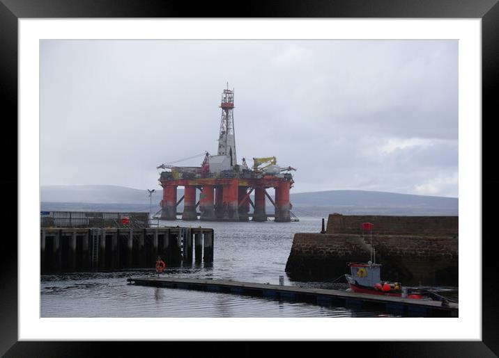 Oil Rig Construction Scotland Framed Mounted Print by Jacqi Elmslie