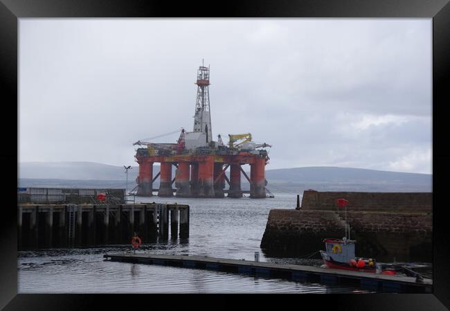 Oil Rig Construction Scotland Framed Print by Jacqi Elmslie