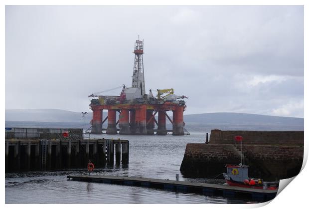 Oil Rig Construction Scotland Print by Jacqi Elmslie