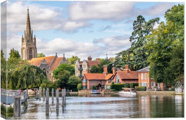 The River Thames and All Saints Church, Marlow Canvas Print by Kevin Hellon