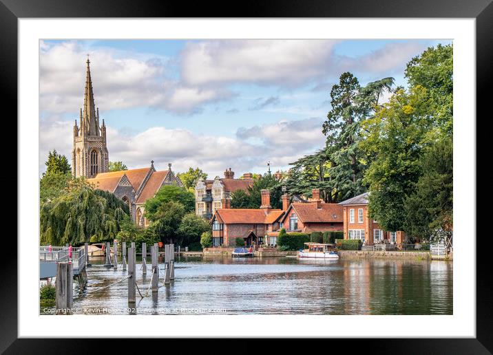 The River Thames and All Saints Church, Marlow Framed Mounted Print by Kevin Hellon