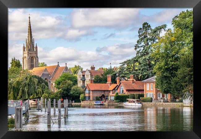 The River Thames and All Saints Church, Marlow Framed Print by Kevin Hellon