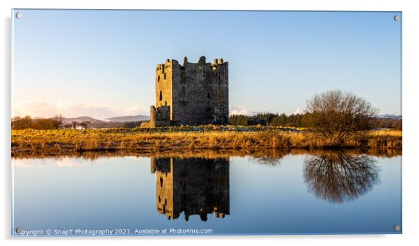 Landscape of Threave Island and Castle reflecting on the River Dee in winter Acrylic by SnapT Photography