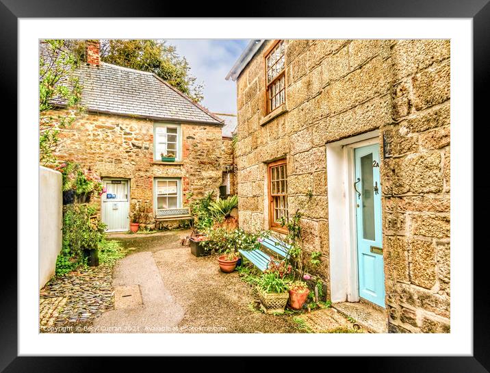 Charming Newlyn Fishing Cottages Framed Mounted Print by Beryl Curran