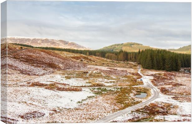 Snow covered Cairnsmore of Fleet at the Big Water of Fleet Railway Viaduct Canvas Print by SnapT Photography