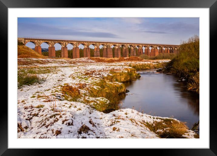 Long exposure of the Big Water of Fleet and railway viaduct in the winter Framed Mounted Print by SnapT Photography
