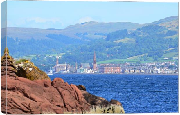 Largs viewed from Great Cumbrae Scotland Canvas Print by Allan Durward Photography