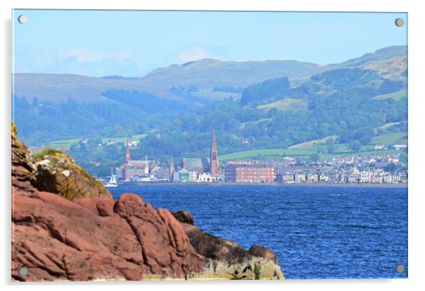 Largs viewed from Great Cumbrae Scotland Acrylic by Allan Durward Photography